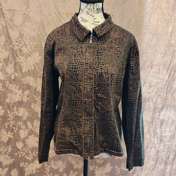 Christopher & Banks Jackets & Blazers - Christopher & Banks Stretch Animal Print Jacket, Size L, Gently Used